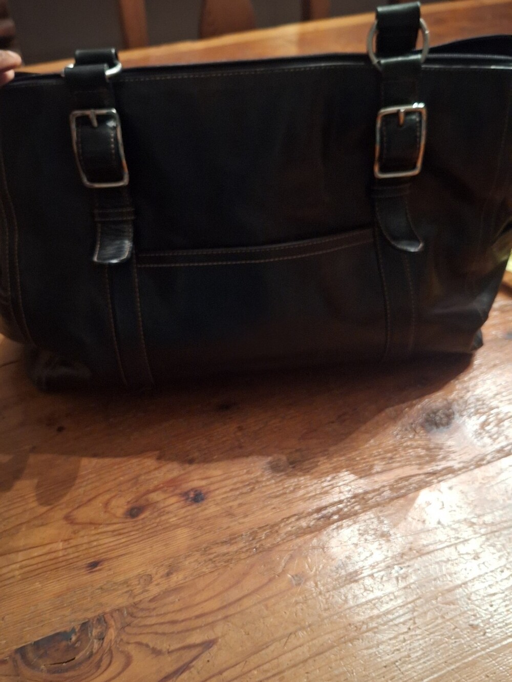 Fossil Classic Black Leather Computer/ Briefcase/Tote